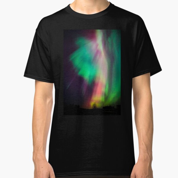 Beautiful multicolored northern lights in Finland Classic T-Shirt