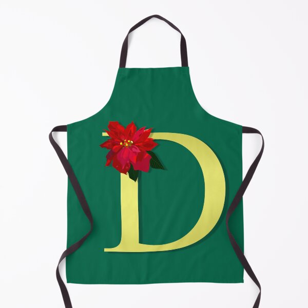 Item preview, The Letter D Gold with Poinsettia on Green 5748 designed and sold by Art in My Loft.
