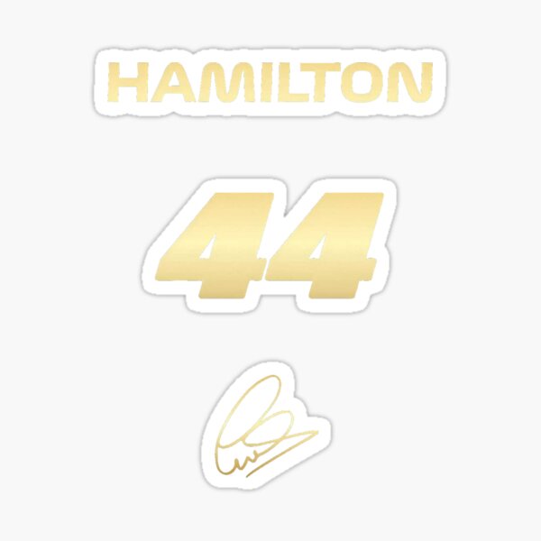 "Lewis Hamilton N 44 Mercedes Black And Gold Luxury" Sticker For Sale ...