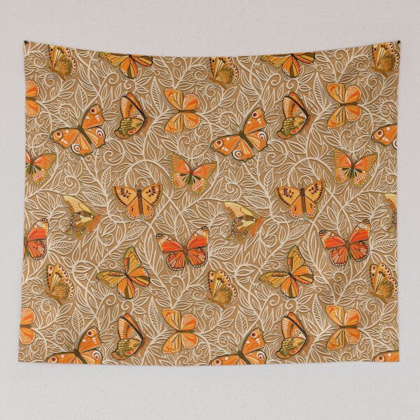 Item preview, Butterfly Art Nouveau in Apricot and Caramel designed and sold by micklyn.