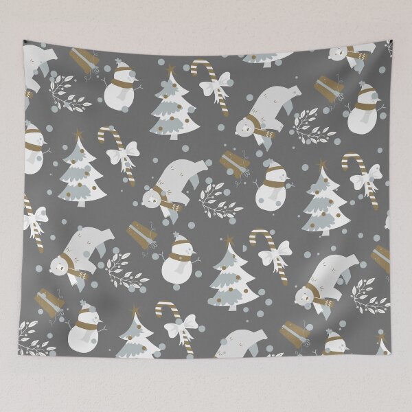 Item preview, Winter Grey Blue Christmas Pattern designed and sold by fowons.