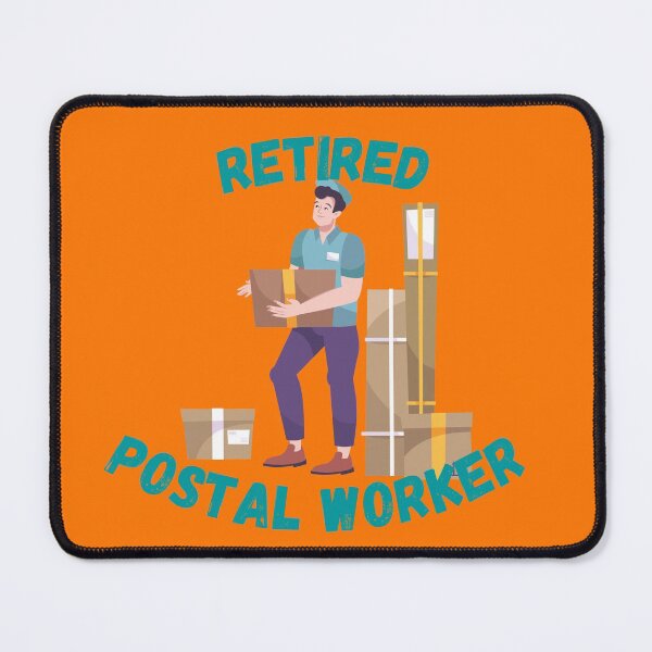 Item preview, Retired Postal Worker Mailman With A Box In Orange designed and sold by LuckyKermit.
