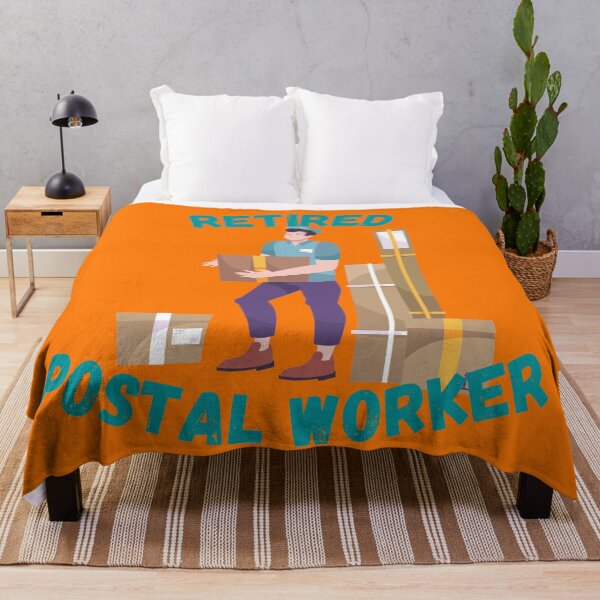 Item preview, Retired Postal Worker Mailman With A Box In Orange designed and sold by LuckyKermit.