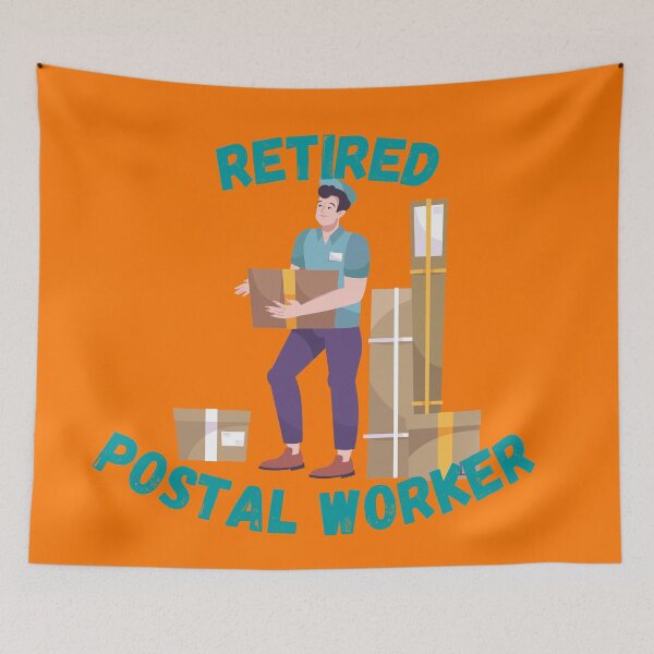 Item preview, Retired Postal Worker Mailman With A Box In Orange designed and sold by LuckyKermit.