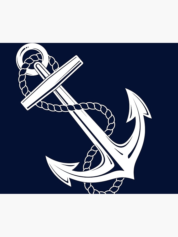 Anchor Nautical White & Navy by christineiris