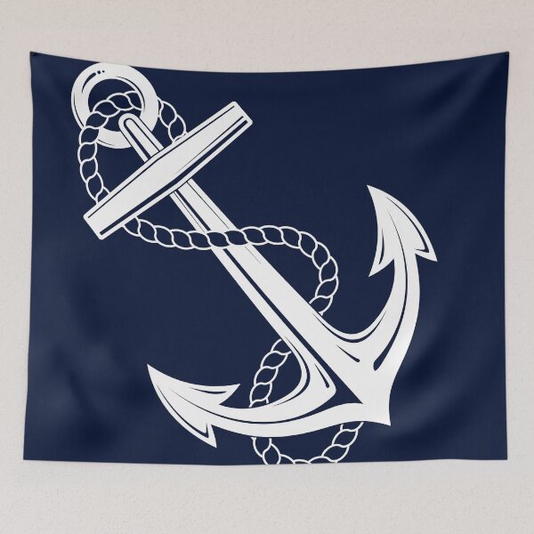 Item preview, Anchor Nautical White & Navy designed and sold by christineiris.