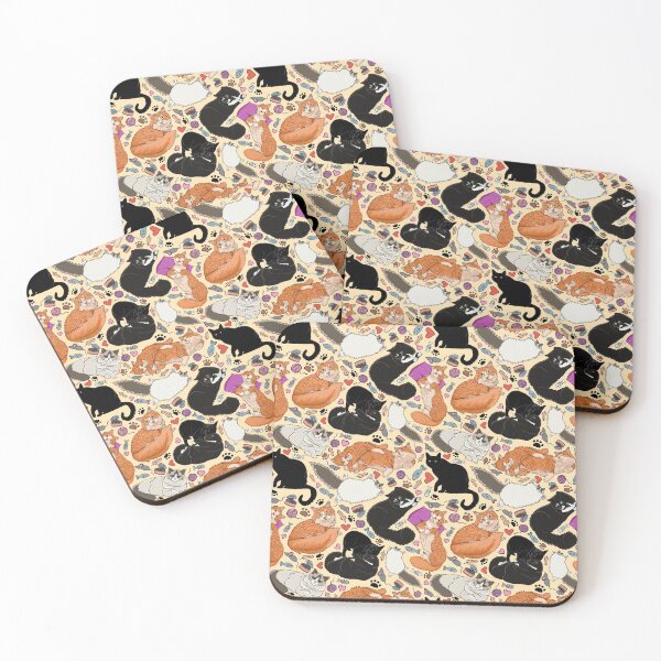Item preview, Kitty Pattern Ragdolls, Orange Tabbies, and Black Kitties -  Peach Background designed and sold by EcoElsa.
