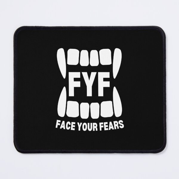 Item preview, FYF - Face Your Fears - motivational advice and quote - black and white designed and sold by Art4Motivation.