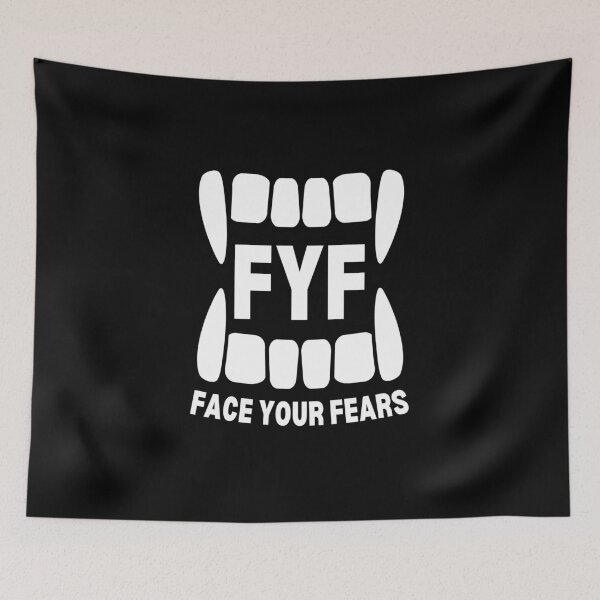 Item preview, FYF - Face Your Fears - motivational advice and quote - black and white designed and sold by Art4Motivation.