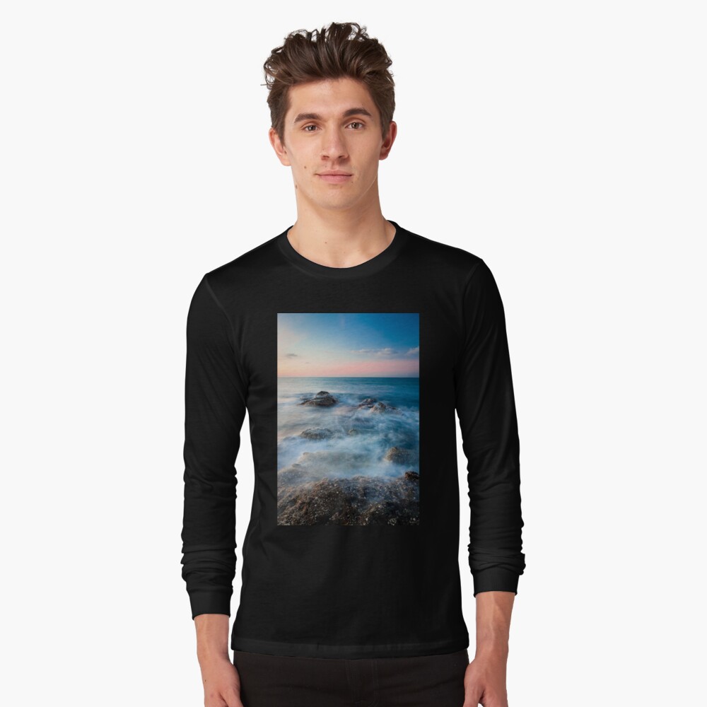 Waves and rocks long exposure Long Sleeve T-Shirt