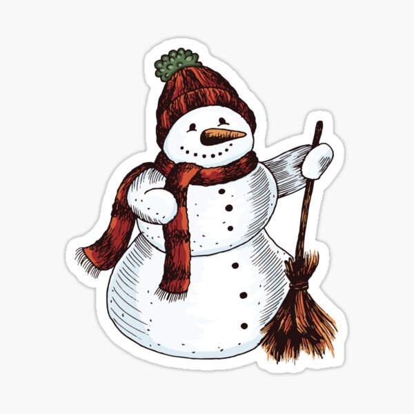 Cute Melting Snowman Frosty Christmas Xmas' Sticker