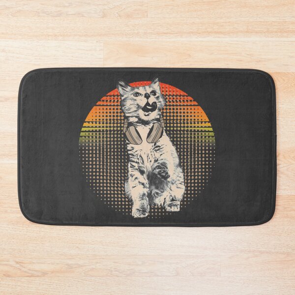 Item preview, Cat with Headphones Cat Lover Retro Design designed and sold by brunsch-print.