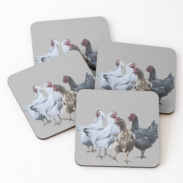 Item preview, Chickens painting print designed and sold by BethSaltArt.
