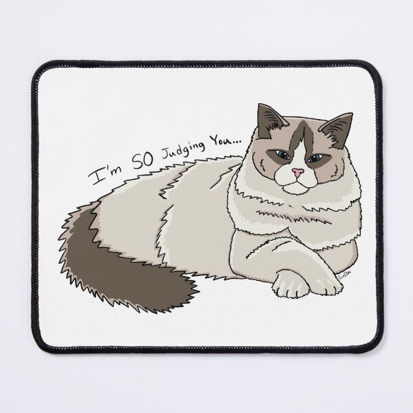 Item preview, Judgmental Ragdoll Cat -  Judegy Kitty - white background designed and sold by EcoElsa.