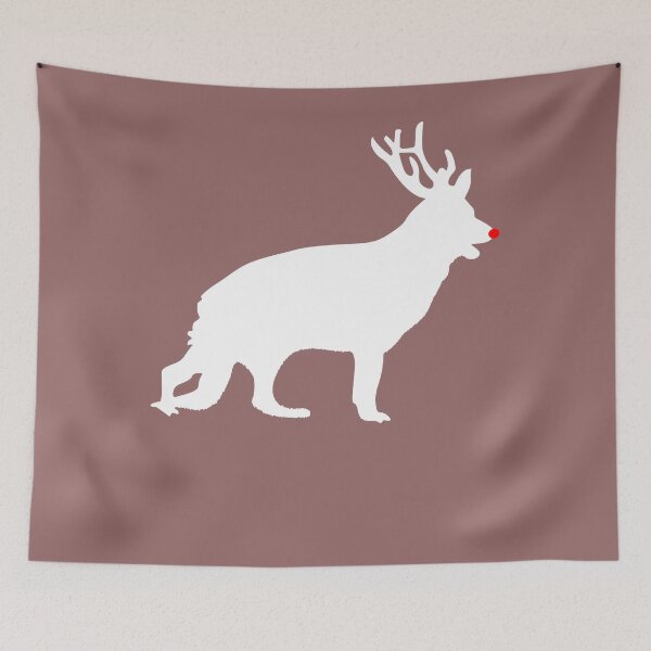 Item preview, Funny German Shepherd Dog Christmas Reindeer Antlers Xmas T-Shirt designed and sold by Gloria0312.