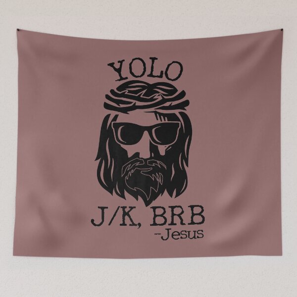 Item preview, Funny Jesus Easter YOLO JK BRB Texting Premium T-Shirt designed and sold by Gloria0312.