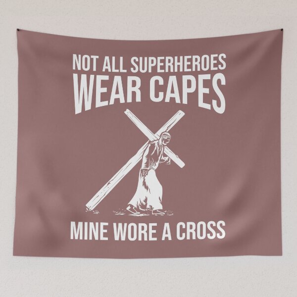 Item preview, Funny Jesus Superhero Design Men Women Jesus Christ Cross T-Shirt designed and sold by Gloria0312.