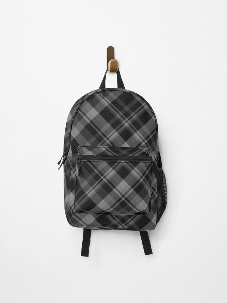 Black plaid backpack sale