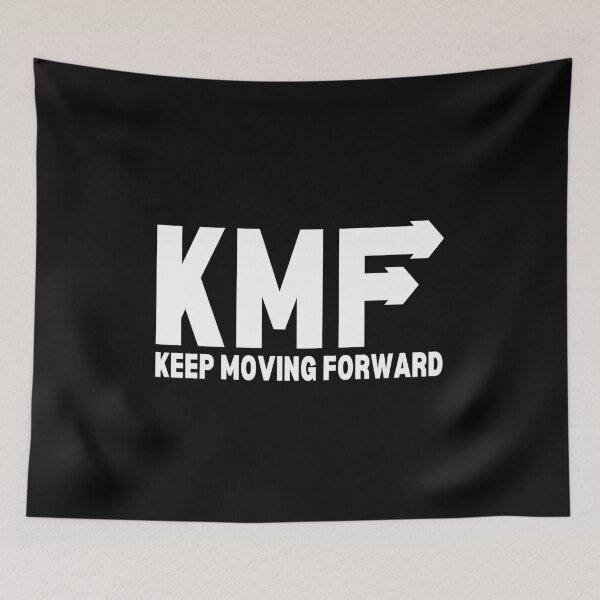 Item preview, KMF - Keep Moving Forward - motivational advice and quote - black and white designed and sold by Art4Motivation.