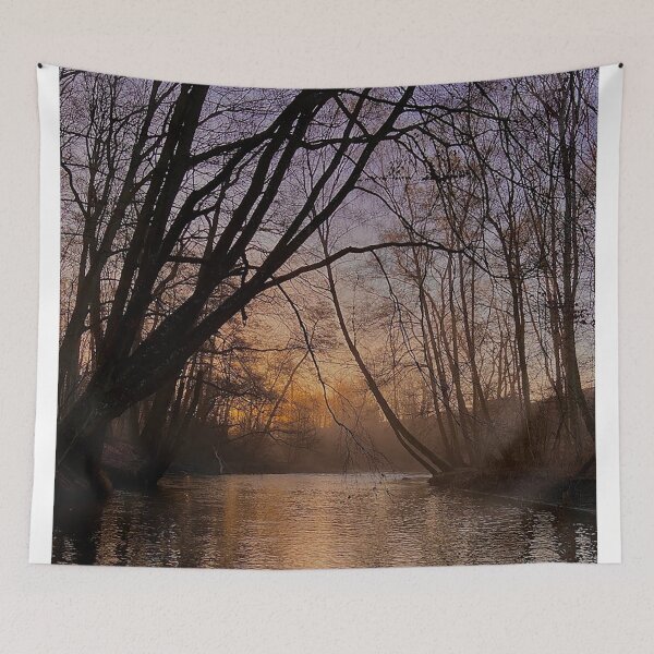 Item preview, Early morning by the river during sunrise designed and sold by HenrikGPhoto.