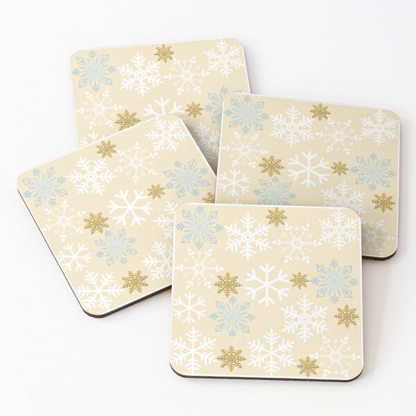 Item preview, White and Beige Christmas Snowflakes Pattern  designed and sold by HONESTmerch-.