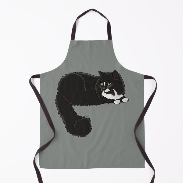 Item preview, Fluffy Black Tuxedo Cat - Smoke Gray designed and sold by EcoElsa.
