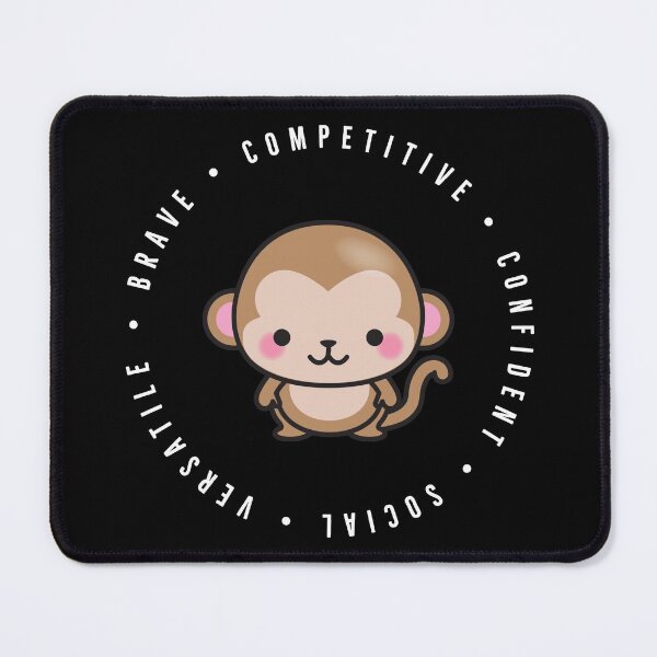 Item preview, cute chinese zodiac | year of the monkey | personality traits | brave, competitive, confident, social, versatile designed and sold by cocoCabot.