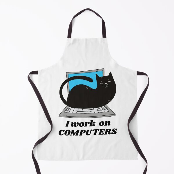 Item preview, I Work On Computers / Cat Lover Funny / Kitty Owner Cute design designed and sold by CreatedByHeidi.