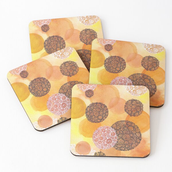 Item preview, Mustard bubbles abstract mixed media painting designed and sold by balefyren.