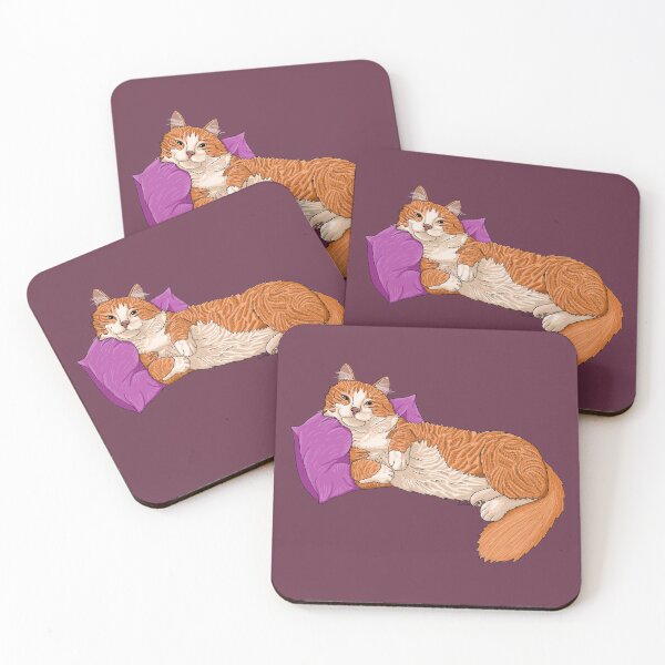 Item preview, Smug Ginger Tabby Cat - Plum Background designed and sold by EcoElsa.