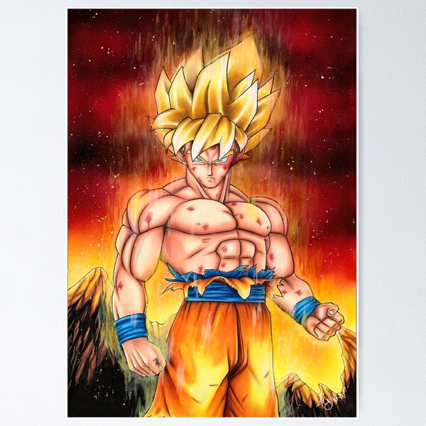 Goku SSJ Blue - Full Body Art Board Print by Quinjao