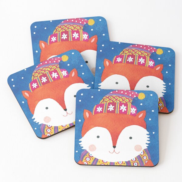 Item preview, Watercolor Christmas cute fox designed and sold by Darina Gulbina.