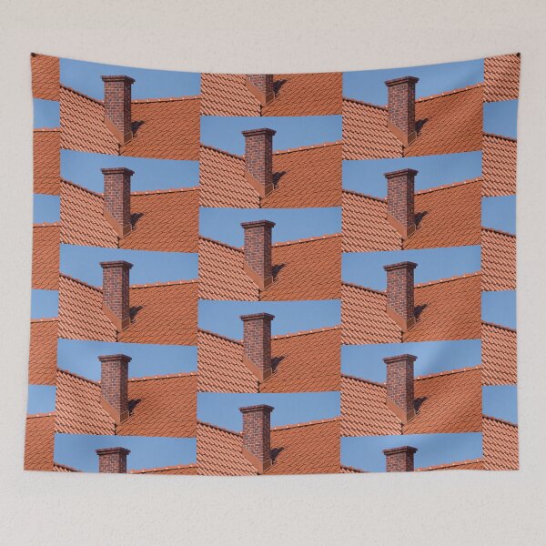 Item preview, Overlapping rows of red tiles designed and sold by Arletta Cwalina.
