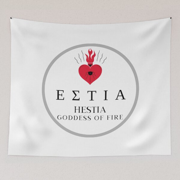 Item preview, Hestia Greek Goddess of Fire Flame Heart Mythology Design designed and sold by OnyxMoonDesigns.