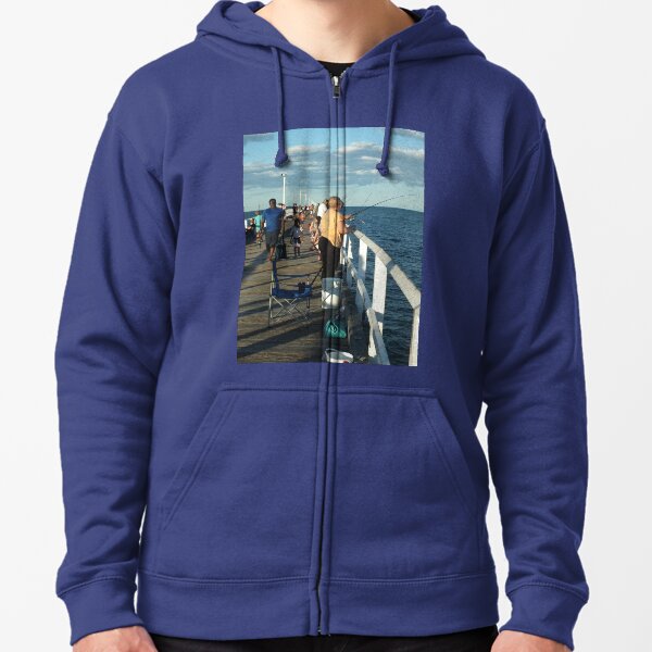 Urangan Jetty Hervey Bay Qld Australia Zipped Hoodie