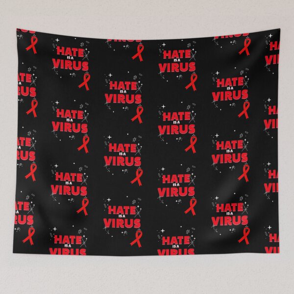 Item preview, hate is a virus red ribbon designed and sold by EllianhPi.