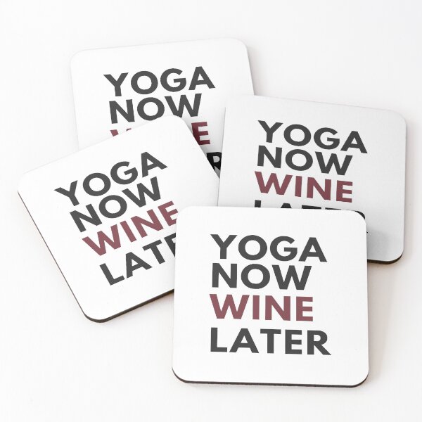Item preview, Yoga now Wine Later for yoga and wine lovers  designed and sold by Giovanni's  Brown Quotes.