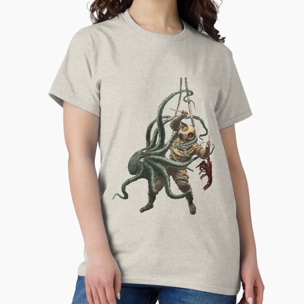 Item preview, Vintage Helmet Diver with a Lobster and an Octopus URM designed and sold by urmaddad.