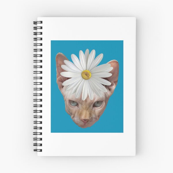 Artikelvorschau, Seltsame Sphynx-Katze mit Gänseblümchen auf grün-blauem Hintergrund entworfen und verkauft von Love The Design.