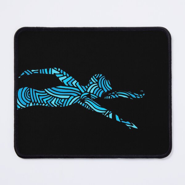 Item preview, Freestyle Swimmer with Creative Blue Wave Design Gift designed and sold by swimarts.