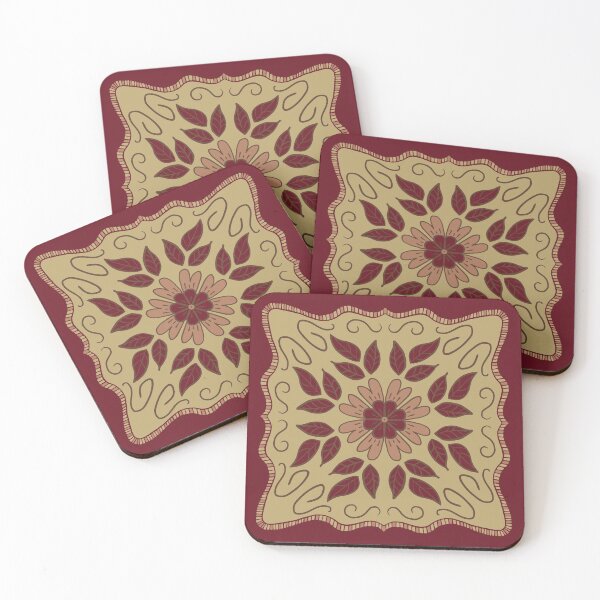 Item preview, Cozy Burgandy and Taupe floral Provencal style design designed and sold by FrancesPoff.