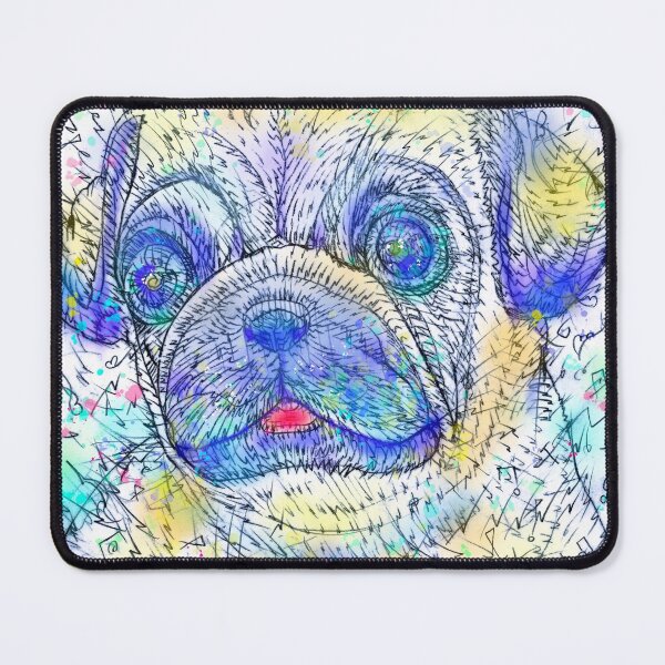 Item preview, PUG watercolor and ink portrait .2 designed and sold by lautir.