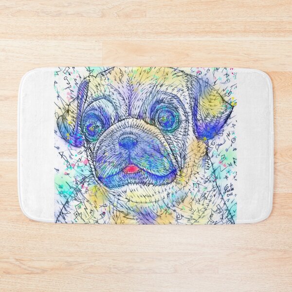 Item preview, PUG watercolor and ink portrait .2 designed and sold by lautir.