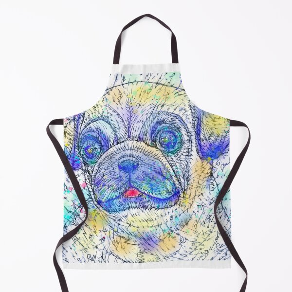 Item preview, PUG watercolor and ink portrait .2 designed and sold by lautir.
