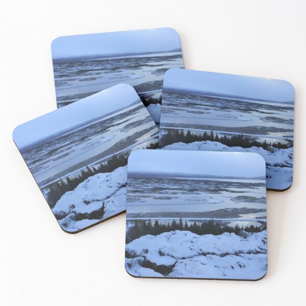 Item preview, Frozen wetlands and winter sun-icelandic terrain designed and sold by 1andydesign.