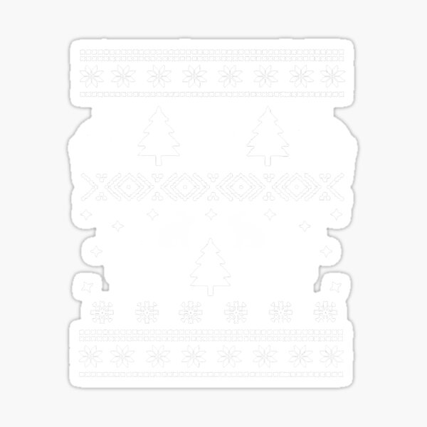Ugly Christmas Sweater Rabbits Funny Bunny Xmas Rabbit Trees Sticker