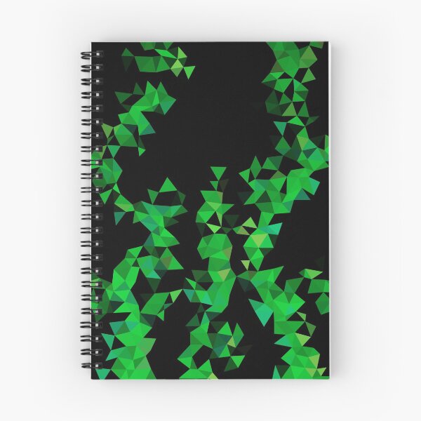 Item preview, Low Poly Polygon Sliver Pattern Abstract Symmetrical Plant Green Leaves on Black Background designed and sold by pa02-designs.