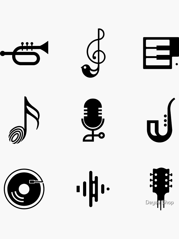 "Music 9 Transparent Stickers Pack" Sticker for Sale by ELBACHIR