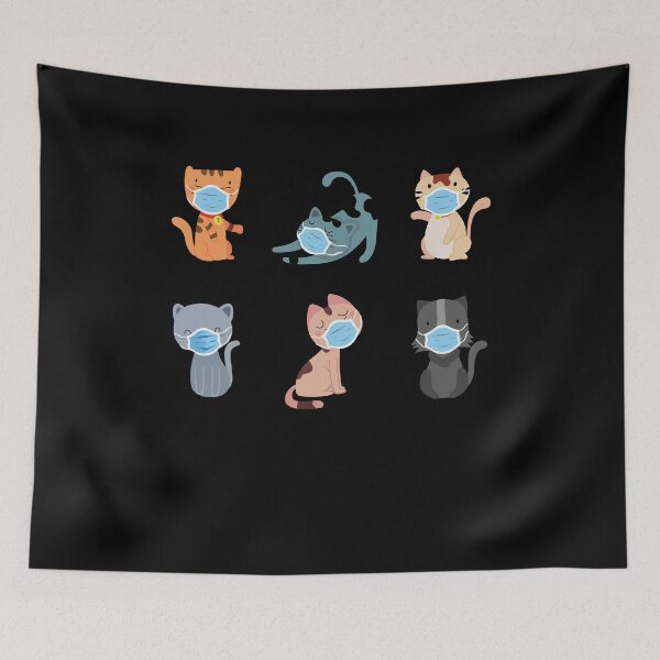 Item preview, Cats mouth mask face mask quarantine mask kitten designed and sold by Lenny Stahl.