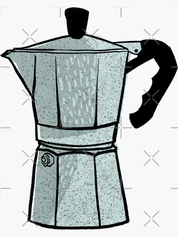 Green Sketched Coffee Pots Vinyl